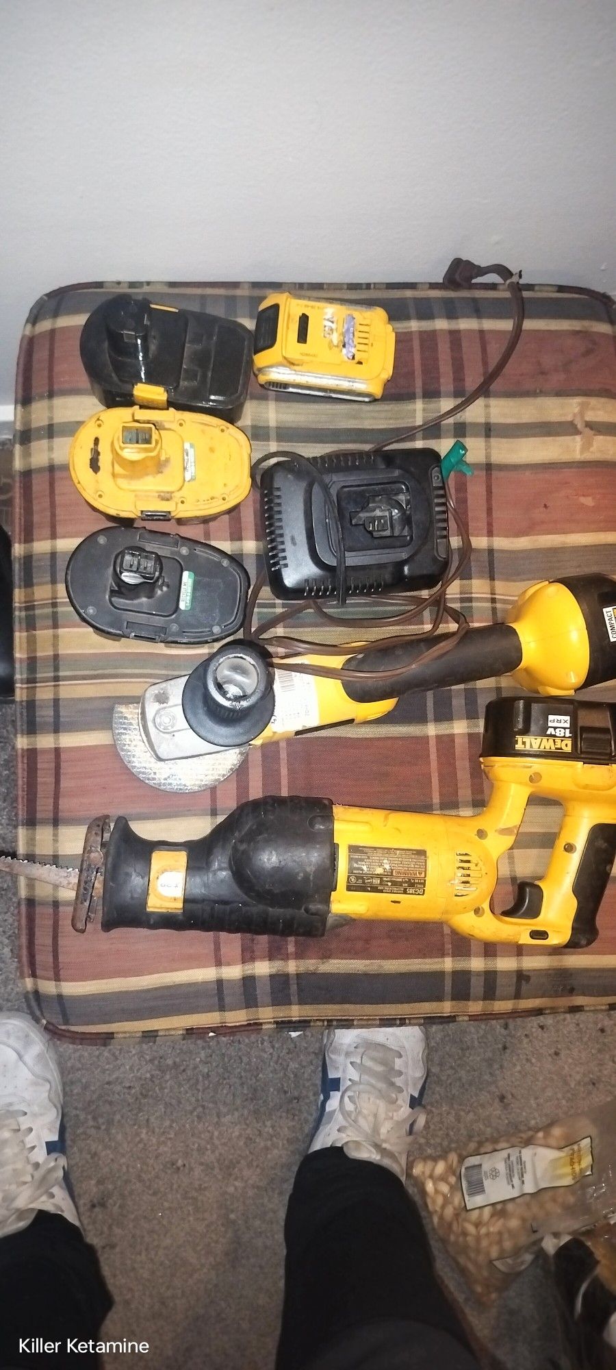 DeWalt Sawzall + Angle Grinder+ Charger And 6x Spare Huge Batteries