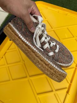 Floral Tweed Espadrille Lace-Up Sneakers