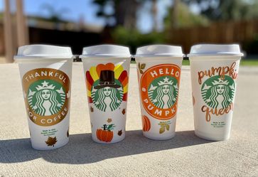 Holiday thanksgiving Starbucks cups
