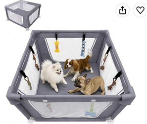 Brand new:Puppy Playpen Indoor, Dog Playpen with Cover, 42" x 42" x 25", Steel Frame
