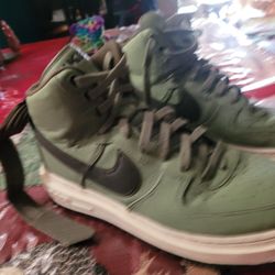 Nike Air Force 1 High Boot Military Green Size 10 