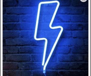 AMIR Upgraded LED Neon Decorative Light, Neon Sign Shaped Decor Light, Battery/USB Operated Lightning Shape Indoor Decor for Christmas, Birthday Party