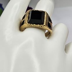 Ring Black Stone Stainless Steel  #8 #10 #12 #13