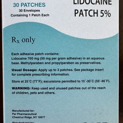 Lidocaine Pain Relief Patches $20
