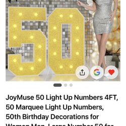 4ft Cardboards GOLD marquee #50’  $30 