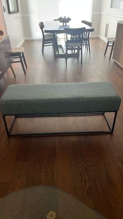 Faux leather upholstered Bench