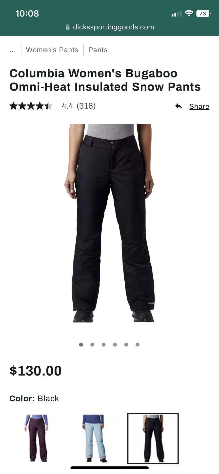 Columbia Women's Bugaboo Omni-Heat Insulated Snow Pants