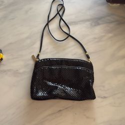 Vintage Whiting & Davis Black Mesh Purse – Crossbody with Gold Accents