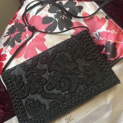 Elegant Black Beaded Women’s Bag 