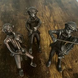 Iron Monkey Musician Statues 
