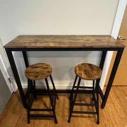 Bar Table Set of 3, Bar Table and Stools Set of 2