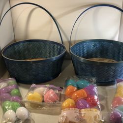 2 Baskets And Refillable Easter Eggs Packs 