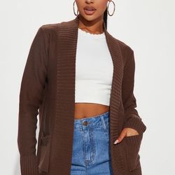 Brown Cardigan ! Size Large 