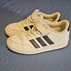 adidas Breaknet Kids White/Black Hook & Loop Athletic Sneakers US 1 EU 32