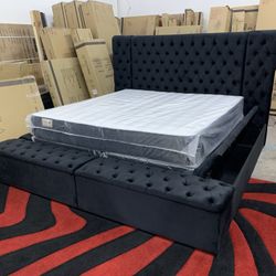 New In Box King Bed Frame With Mattress (Read Description Below)