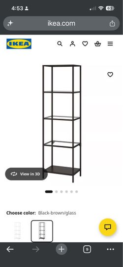 IKEA black decor shelf glass display