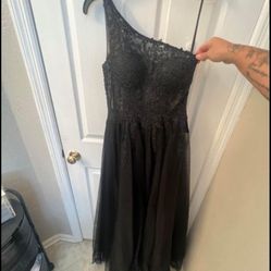 NWT Black One Shoulder Bridesmaid Dress Size 9