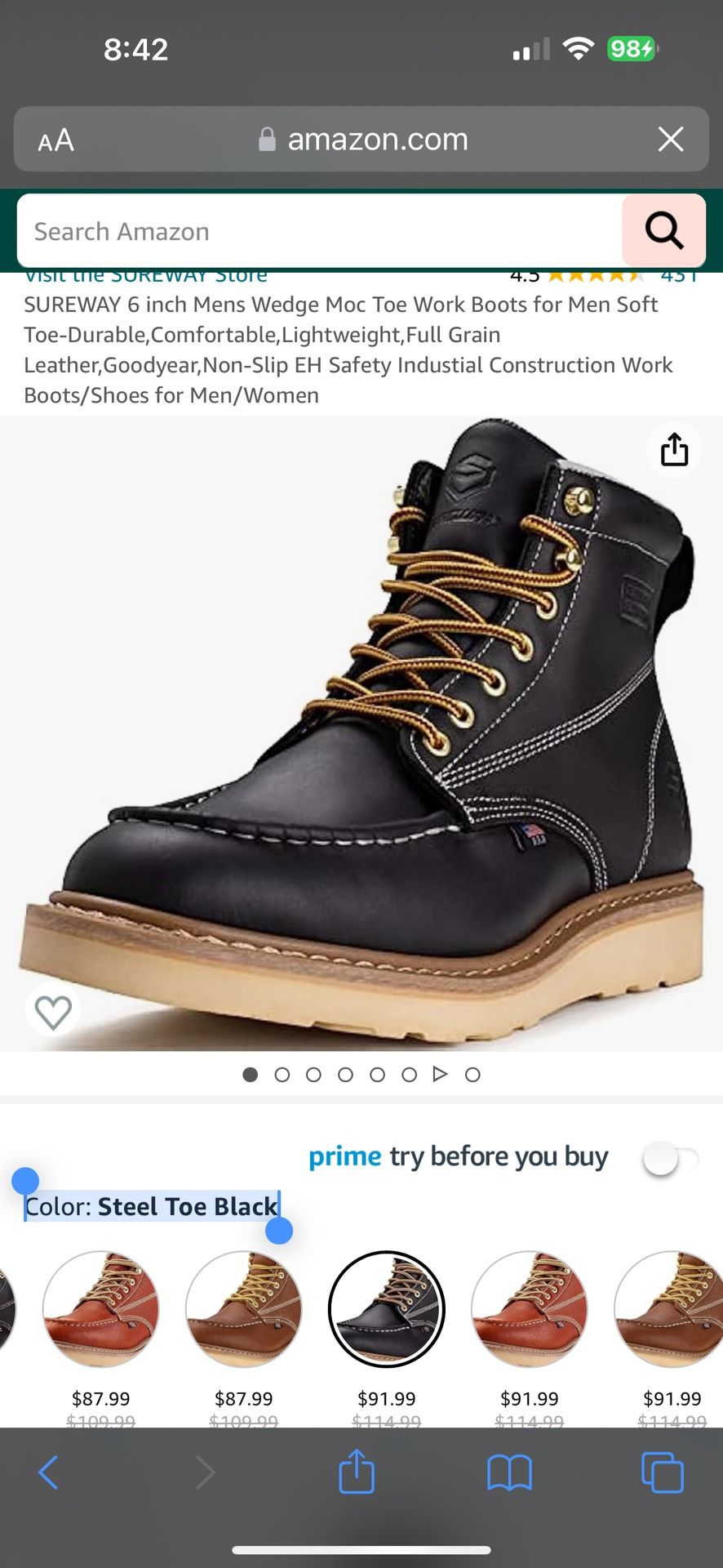 Step into Enduring Comfort: SUREWAY Wedge Moc Toe Work Boots