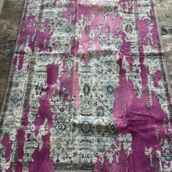 Vintage Style Area Rug – Pink & Gray Beautiful vintage-style rug with pink and gray design, soft texture and modern look. Perfect for living rooms, be
