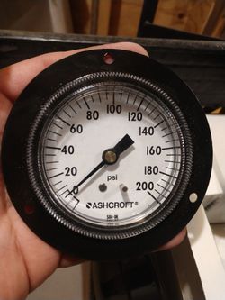 ASHCROFT Pressure Gauge, Flange Mount