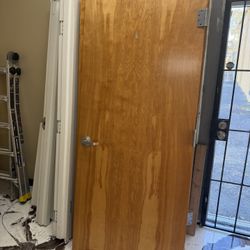 Solid Wood Frame Door  With Metal Frame. 