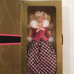 NIB Avon Exclusive Second in a Series Winter Rhapsody Barbie Doll Winter Gown