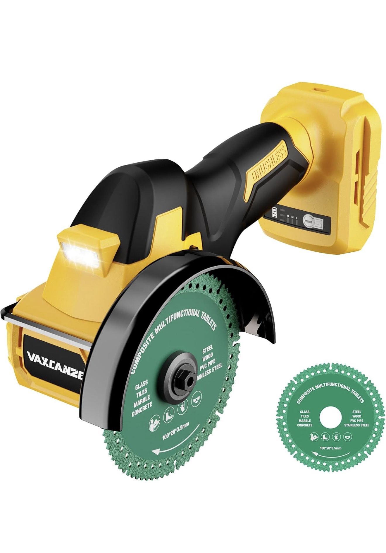 New Cordless Cut Off Tool Compatible with DeWalt 20V Max Battery, 18,000 RPM Brushless Motor, 4" Blades (2pcs) with Dust Cover, 1.2mm Max Blade Thickn