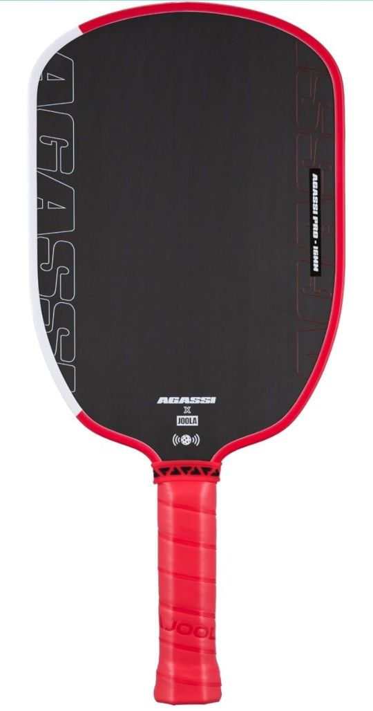 JOOLA Agassi PRO IV 16mm Pickleball Paddle w/Extended Sweet Spot - Carbon Fiber Surface Increases Spin & Control - SK Film for Power & Larger Sweet sp