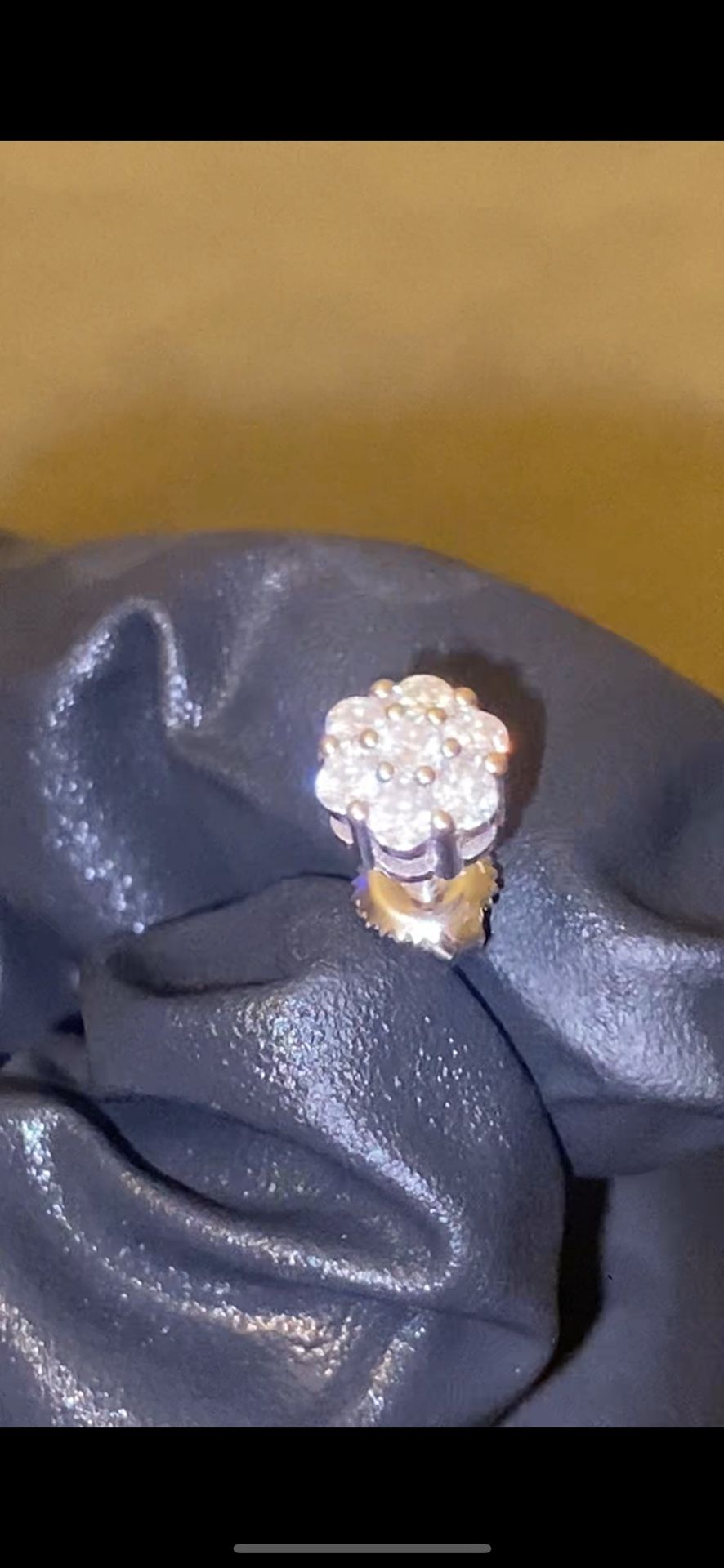 VVS 6mm Moissanite cluster earring set 925 Sterling Silver (screw-backs)