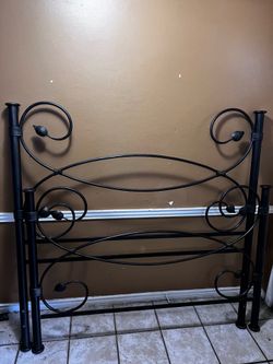 Metal bedframe, and headboard queen size