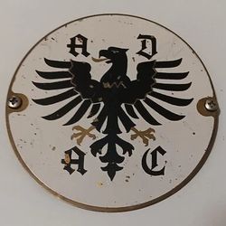 Rare Vintage Brass Car Badge AD AC Car Club Germany Nice!