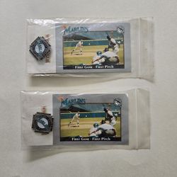 Florida Marlins Pin Lot of 2 First Game First Pitch Miami