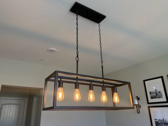 Black Rectangle light fixture 5-Light