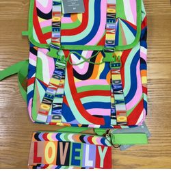 NWT H&M Kids Colorful Backpack And Pouch Set 