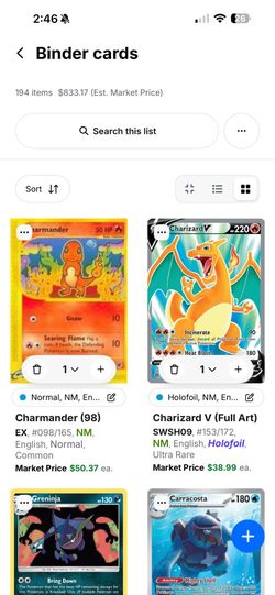 Binder cards for sale!