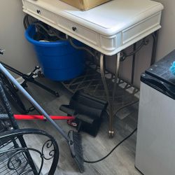 Baker’s Rack, Raw Iron And Solid Oak