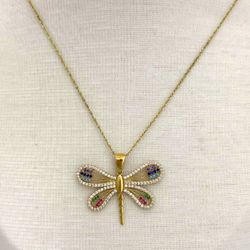 Necklace Solid Gold 10k. Butterfly