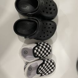 Infant Crocs Size 4 and Vans Size 1