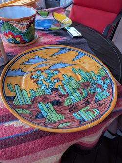 South Western Cactus Clay Platter