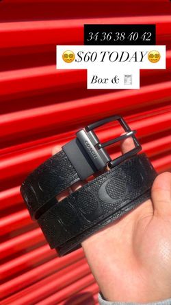 Coach Signature Leather Belt Black