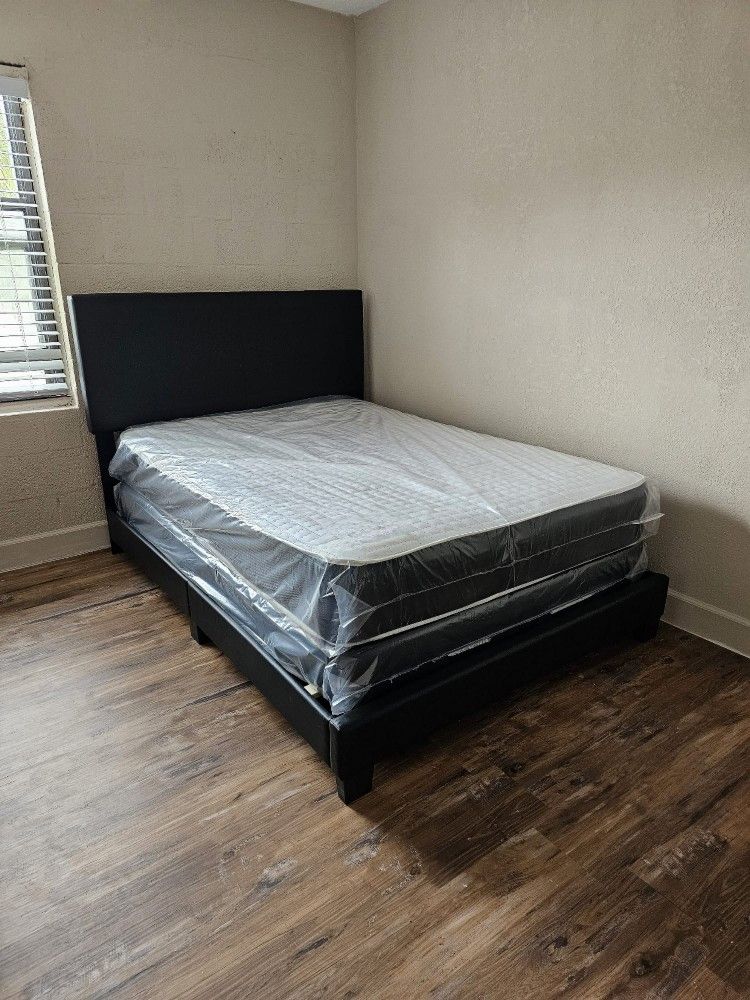 NEW FULL MATTRESS WITH BOX SPRING ♨️ Bed frame sold separately