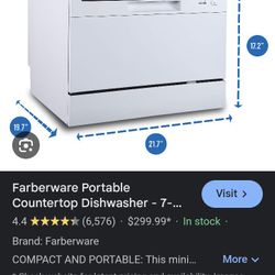 Faberware Mini Portable Countertop Dishwasher Brand New