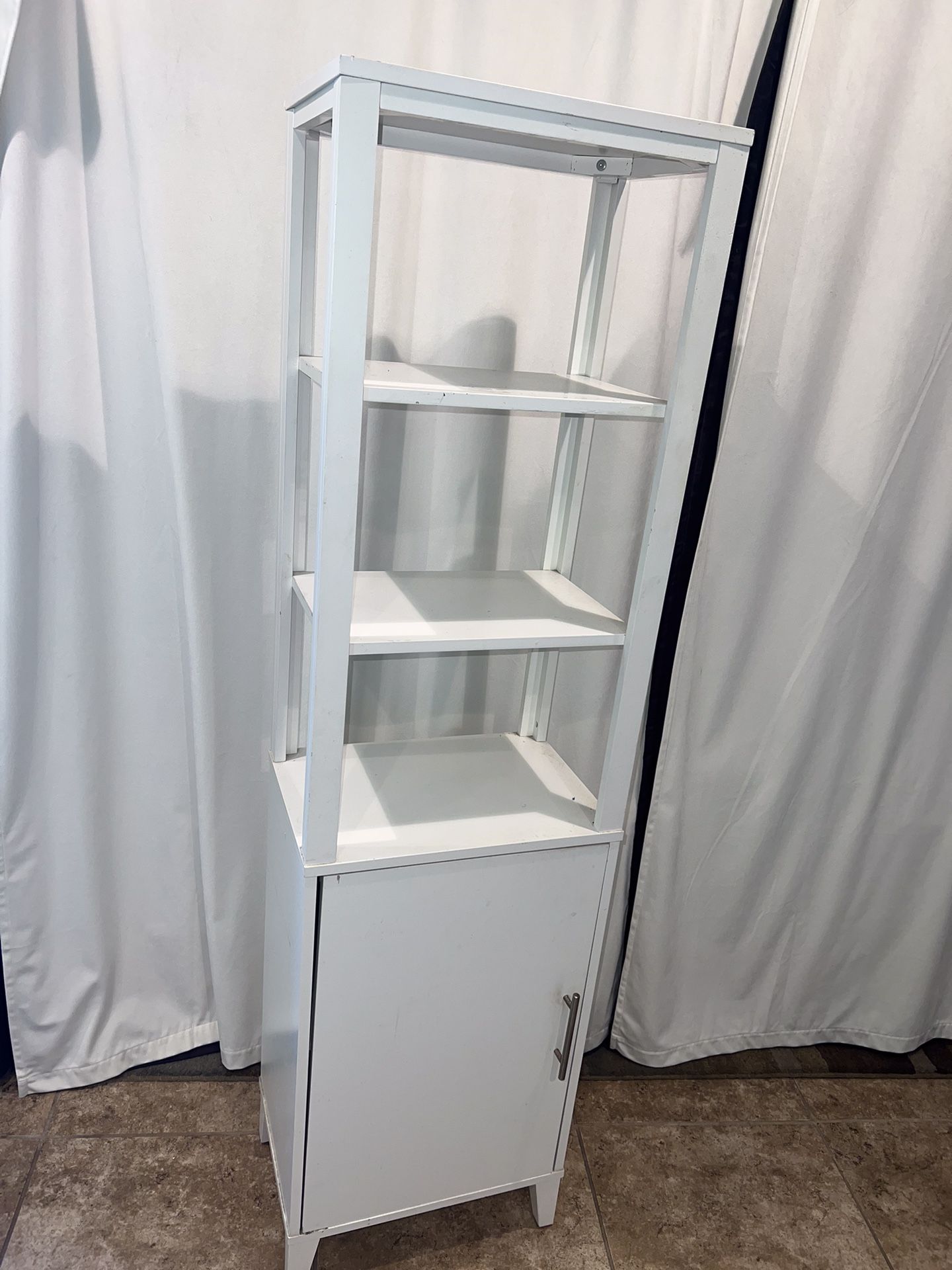 Tall White Storage Cabinet