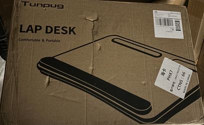 Portable Lap Laptop Desk with Pillow Cushion, Fits up to 15.6 inch Laptop, with Anti-Slip Strip & Storage Function for Home Office Students Use as Com