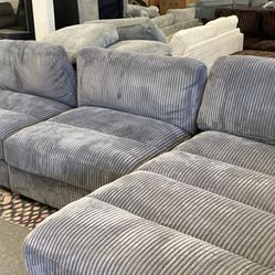 New 127x66 Corduroy Sectional Couch / Free Delivery 