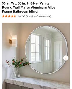 Silver Round mirror