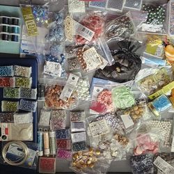 Glass Beads Gemstones Arts And Craft Jewelry Making Lot