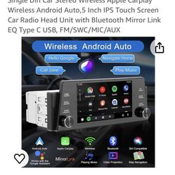 Single Din Car Stereo Wireless Apple Carplay 