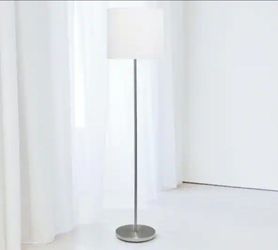 Simple Designs
57 in. White Brushed Nickel Drum Shade Floor Lamp