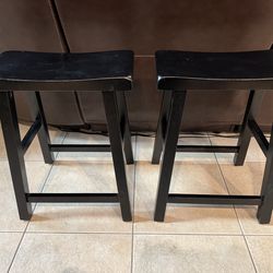 Solid Wood Stools for Kitchen Island Set of 2